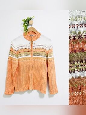 Vintage Tiara International Faire Isle Granny Warm Cozy Woodsy Sweater